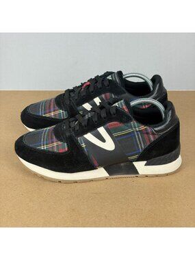 Tretorn Loyola 2 Plaid Suede Sneakers Womens 7.5 Black Red Blue Green White
